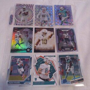 MIAMI DOLPHINS (9) Card Mixed Football Lot